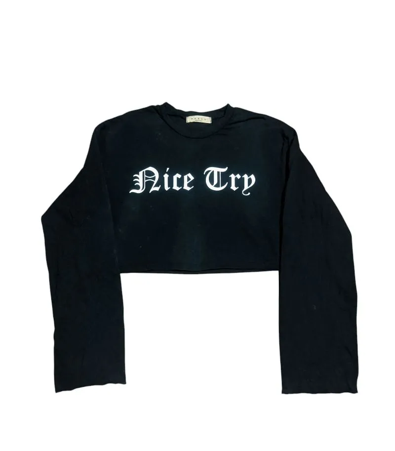 Japanese brand Y2K Crop top Wanita black photo 1