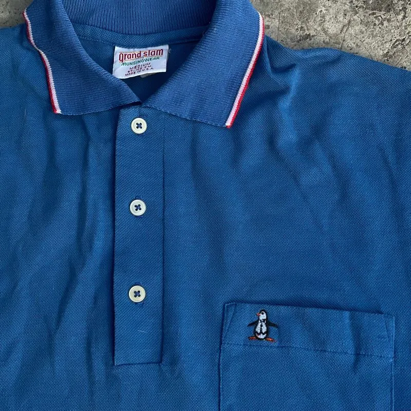 Vintage Casual Polo shirt Pria blue photo 1