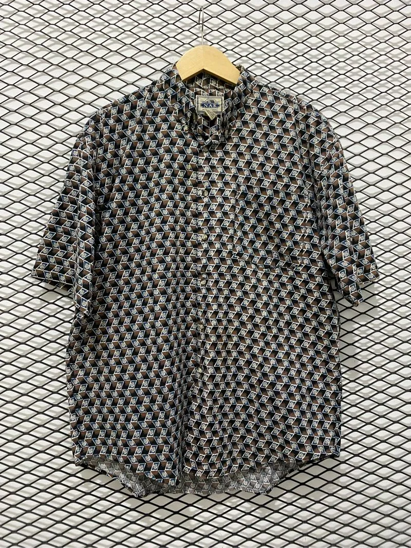 Vintage Casual Casual shirt Pria white brown photo 1