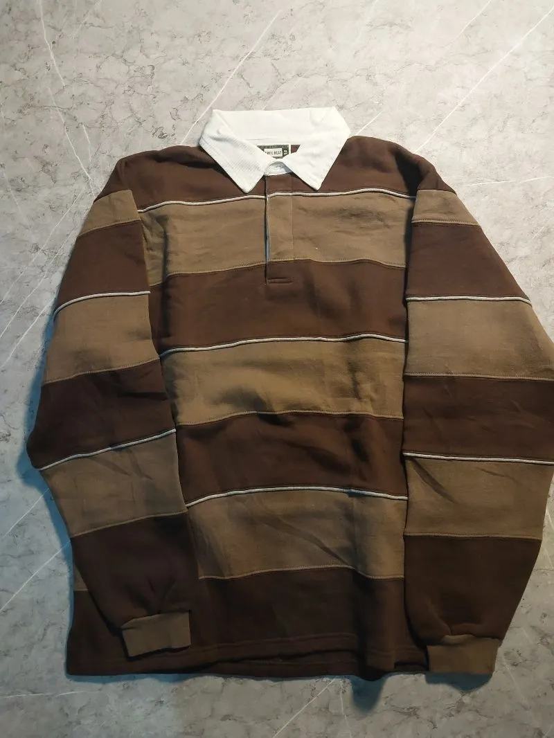 Uniqlo Vintage Casual Polo shirt Pria tan brown photo 1