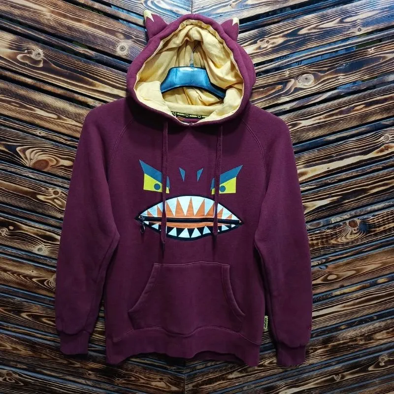 Casual Hoody Pria burgundy photo 1