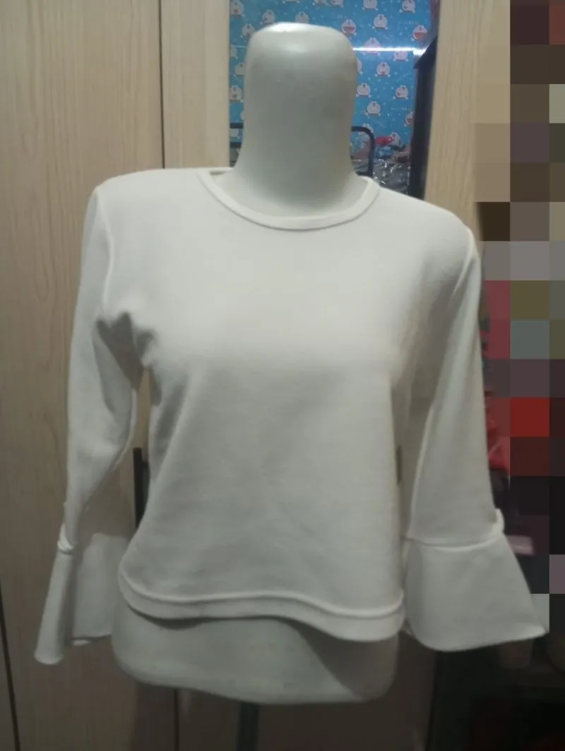 Vintage Crop top Wanita white photo 1