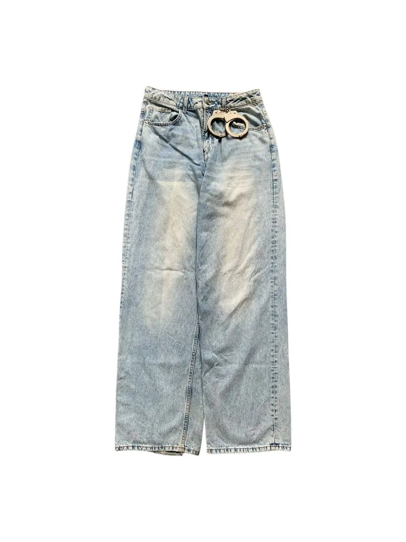 H&M Y2K Skater Jeans Pria white blue photo 1