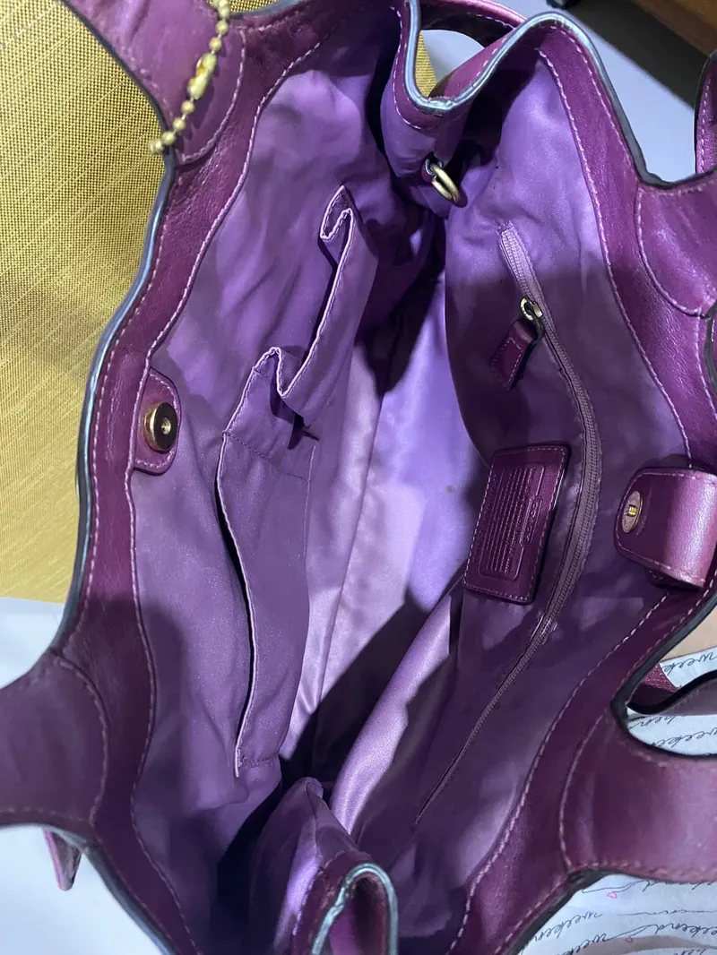 vintage coach old purple Boston Suede 紫 Coach Purple