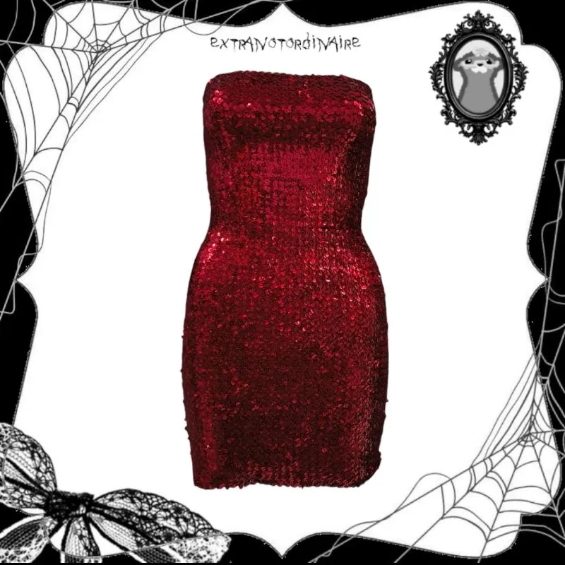 Vintage Y2K Bodycon Sequins Party Dress photo 1