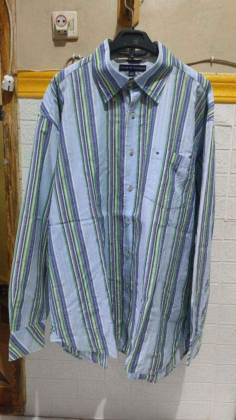Tommy Hilfiger Luxury Casual Formal shirt Pria white blue photo 1