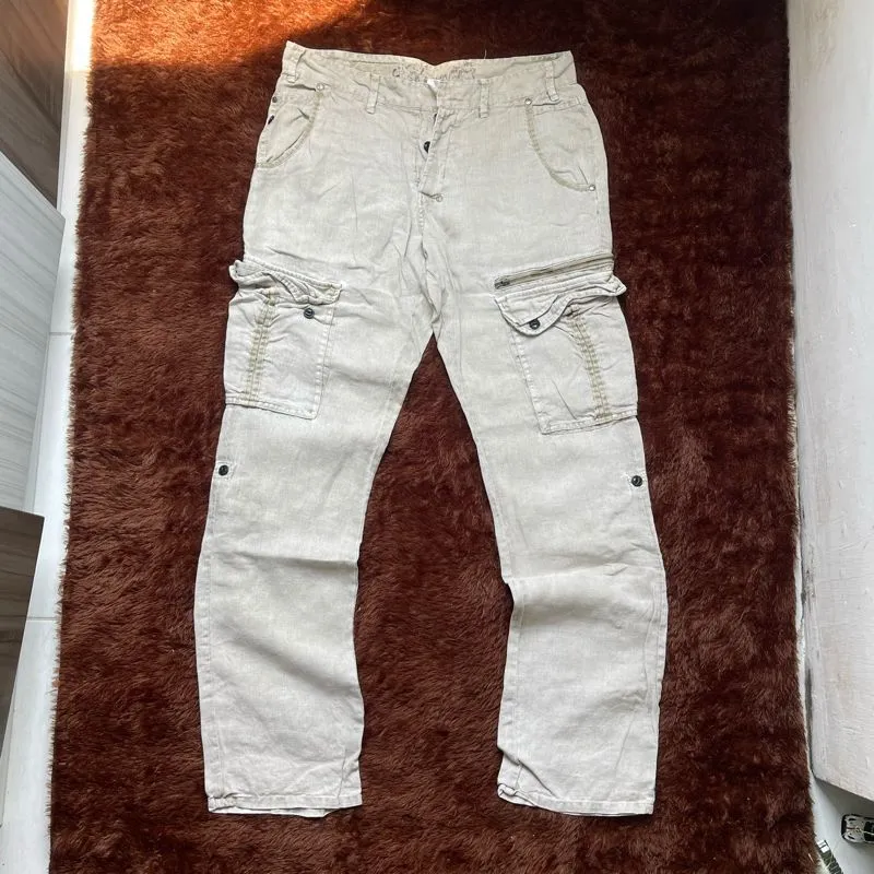 Made in USA Grunge Goth Sweatpants & Joggers Pria cream photo 1