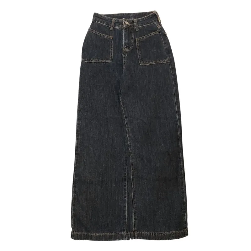 Vintage Y2K Wide leg jeans Wanita black gray photo 1