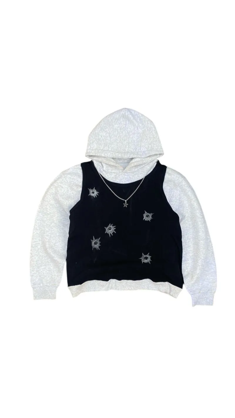 Streetwear Y2K Hoody Pria black gray photo 1