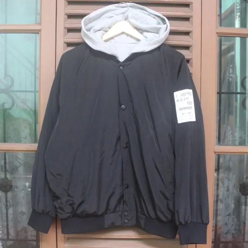 Streetwear Skater Bomber jacket Pria black gray photo 1