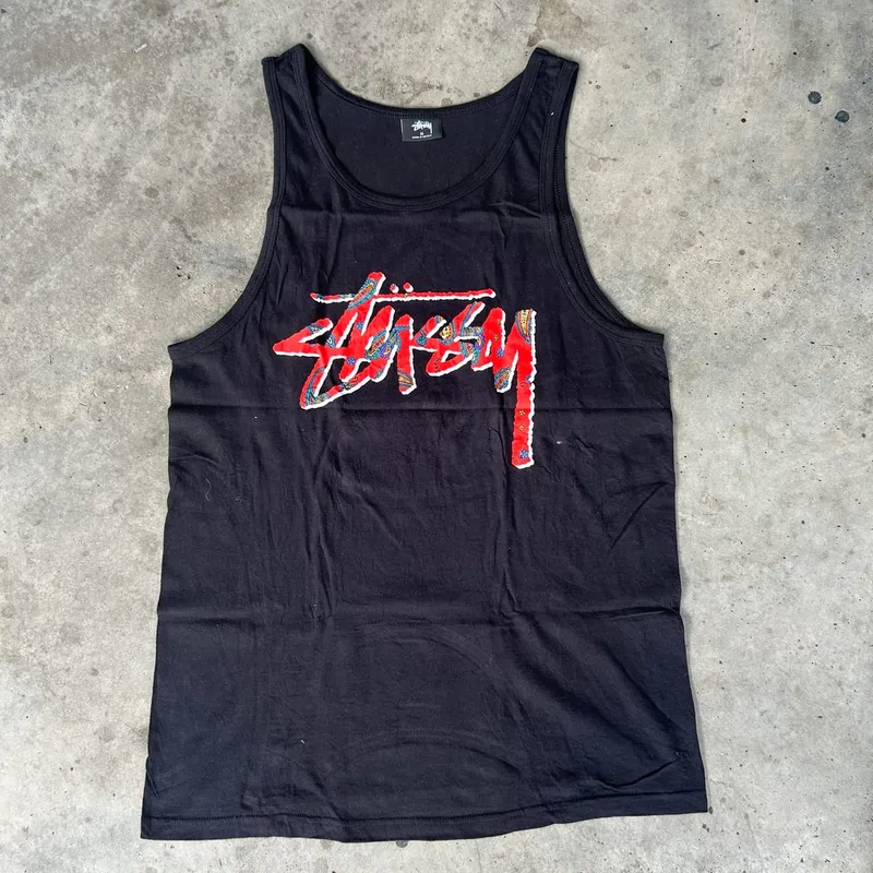 Stussy Streetwear Casual T-shirt Pria black photo 1