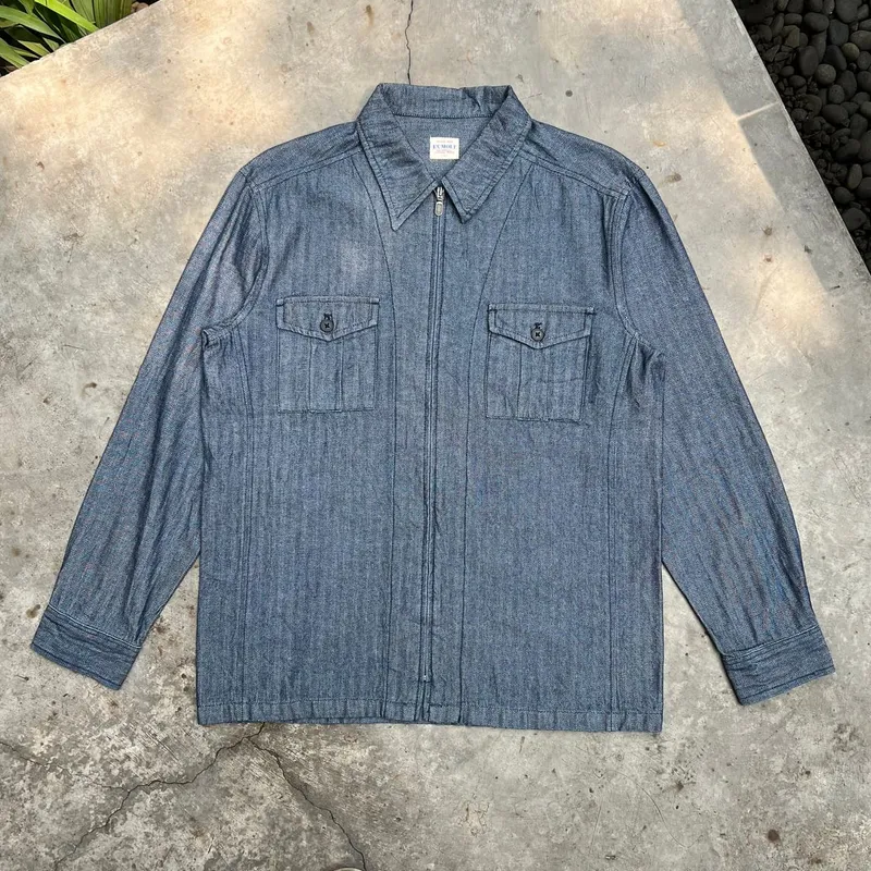 Futurist Casual Denim jacket Pria gray blue photo 1