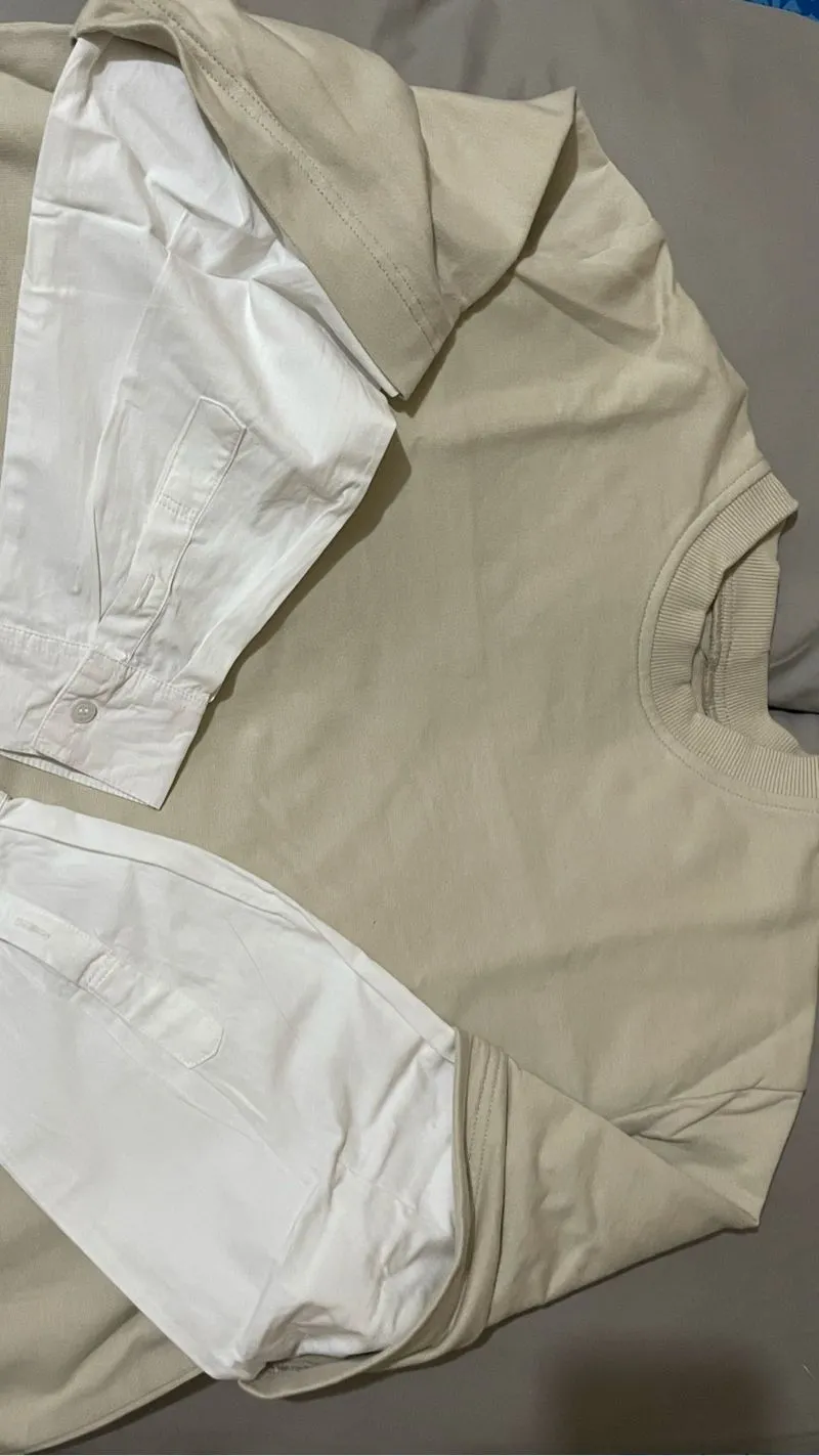 Streetwear Casual Casual shirt Pria cream photo 1