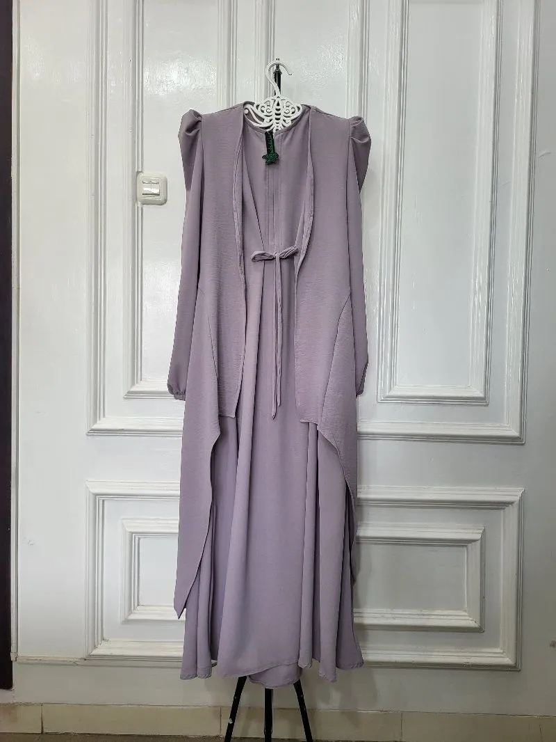 Muslim Babydoll dress Wanita purple photo 1