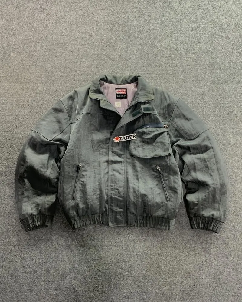 Nankai Biker Bomber jacket Pria silver gray photo 1