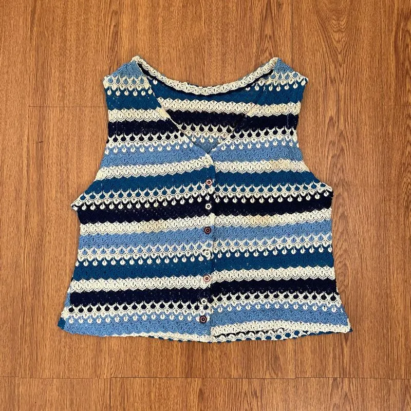 Lolita Coquette Vest Wanita white blue photo 1