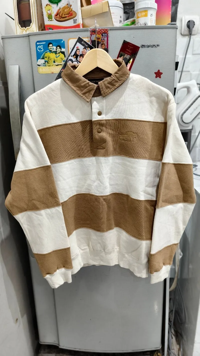 Luxury Sweatshirt Pria white tan photo 1