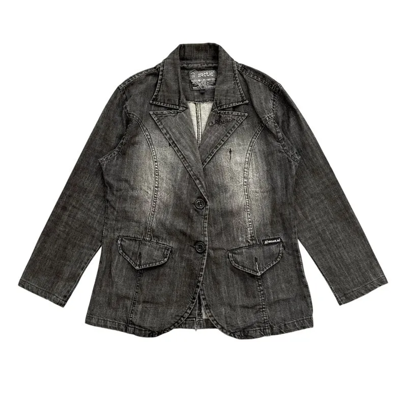 Vintage Casual Blazer Pria gray photo 1