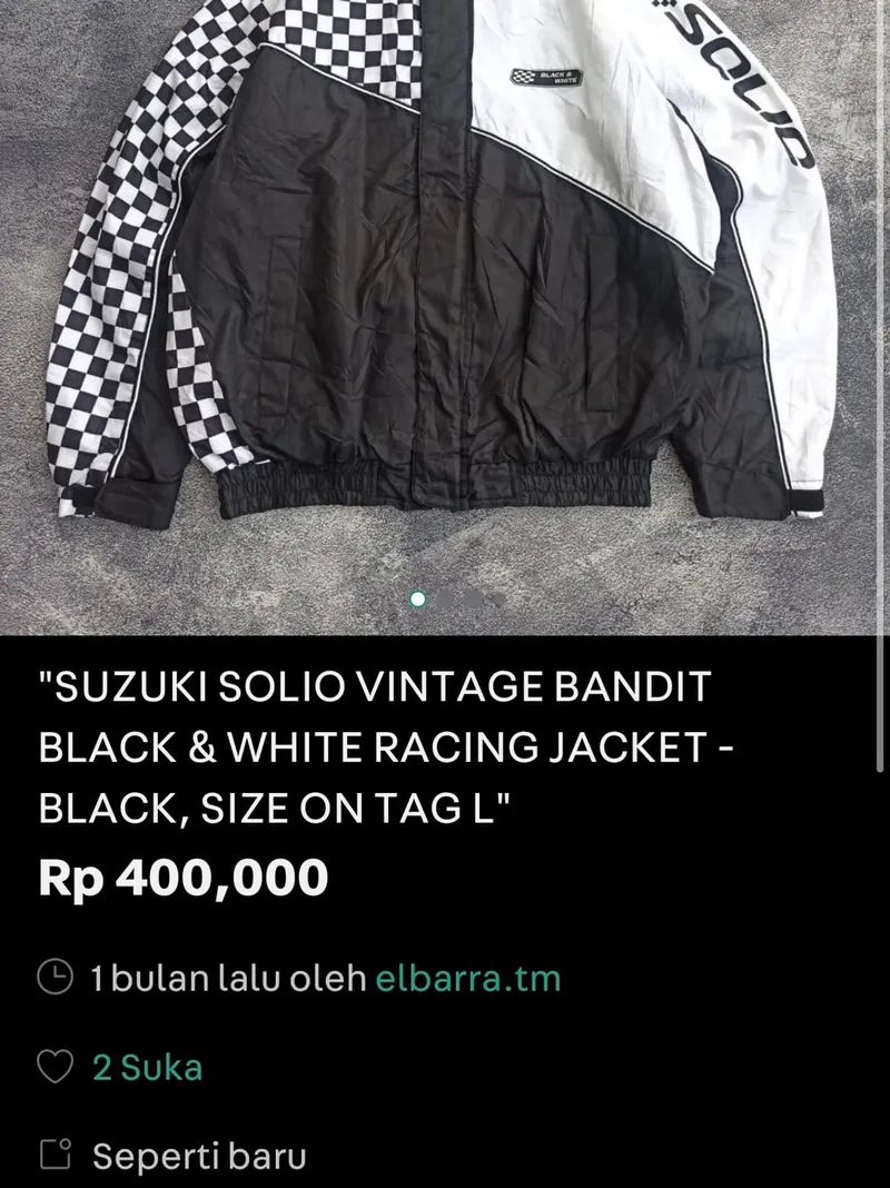 Y2K Biker Windbreaker Pria white black photo 1