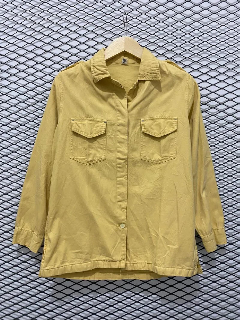 Y2K Casual Casual shirt Pria yellow photo 1