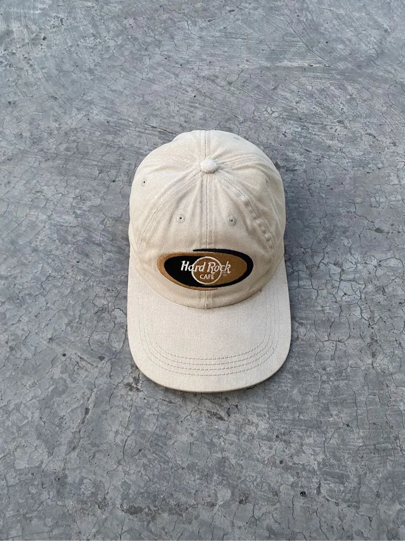 Hard Rock Cafe Vintage Streetwear Hat Pria tan photo 1