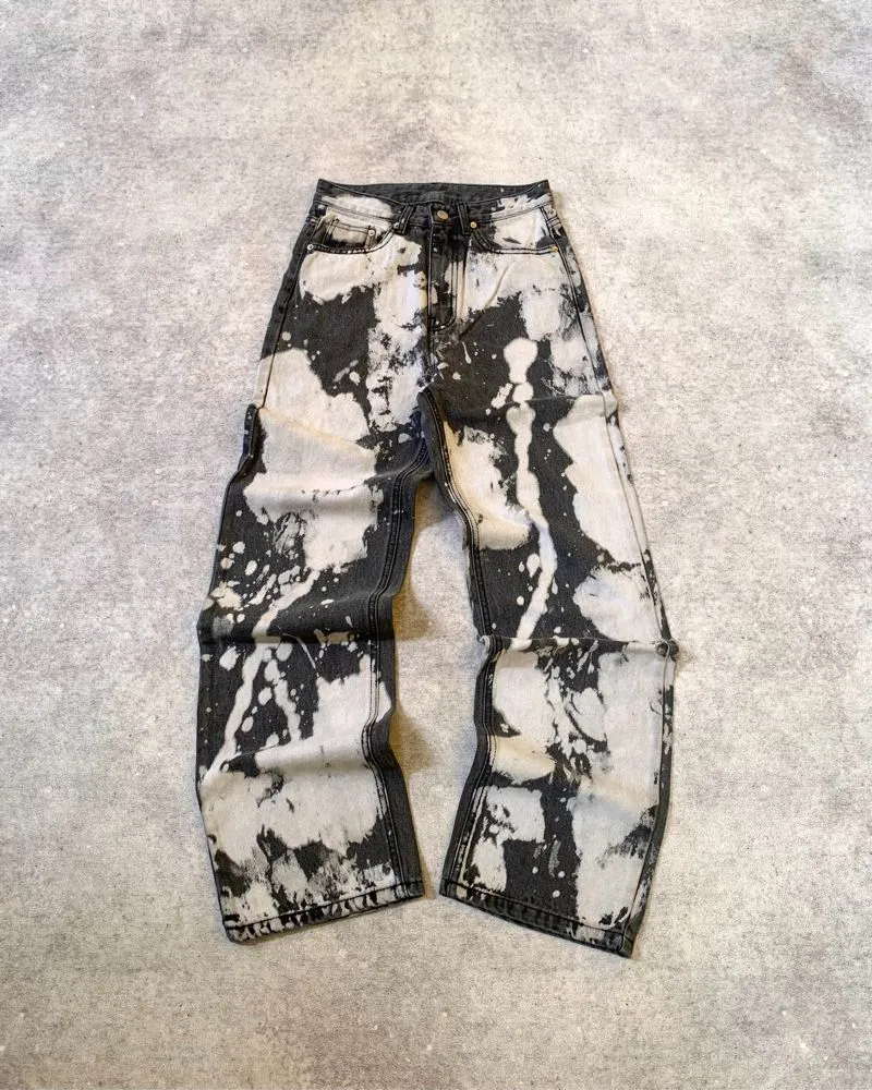 Streetwear Y2K Jeans Pria black gray photo 1