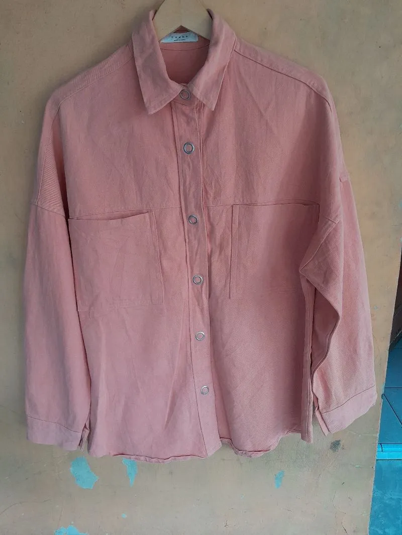 Vintage Streetwear Denim jacket Wanita orange photo 1