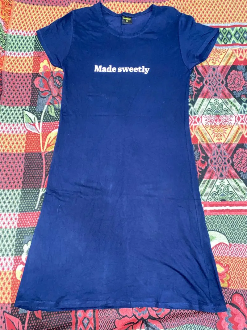 Minimalist Casual Casual dress Wanita navy photo 1