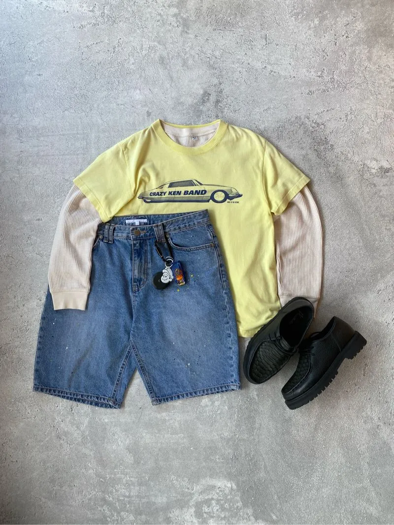 Casual T-shirt Pria yellow photo 1