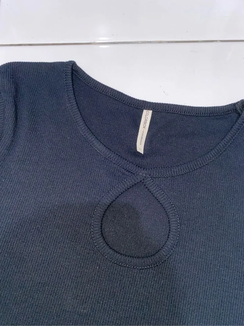 COLORBOX Minimalist Crop top Wanita black photo 1