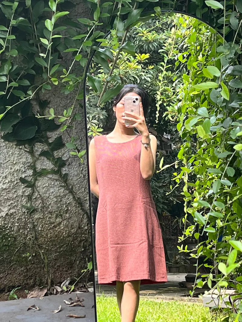 Japanese brand Minimalist Casual Summer dress Wanita brown photo 1
