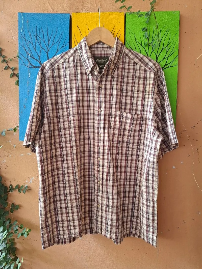 Eddie Bauer Y2K Casual Casual shirt Pria white brown photo 1