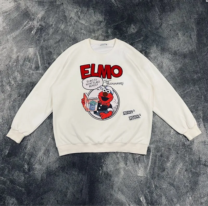 Streetwear Sportswear Sweater Wanita white cream photo 1