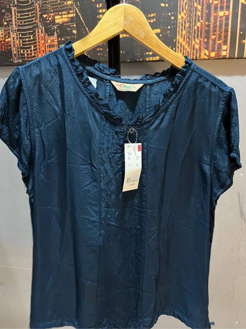 Vintage Blouse Wanita navy photo 1