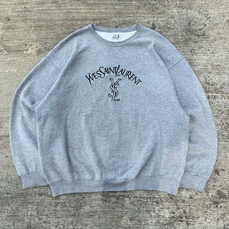 Yves Saint Laurent YSL Streetwear Luxury Sweatshirt Pria gray photo 1