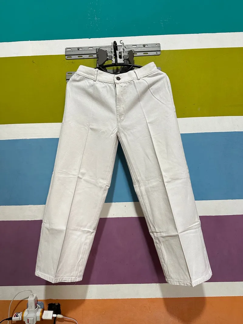 Minimalist Casual Wide leg jeans Wanita white photo 1