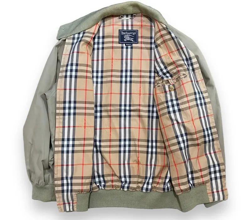 Burberry Luxury Casual Bomber jacket Pria cream Preloved