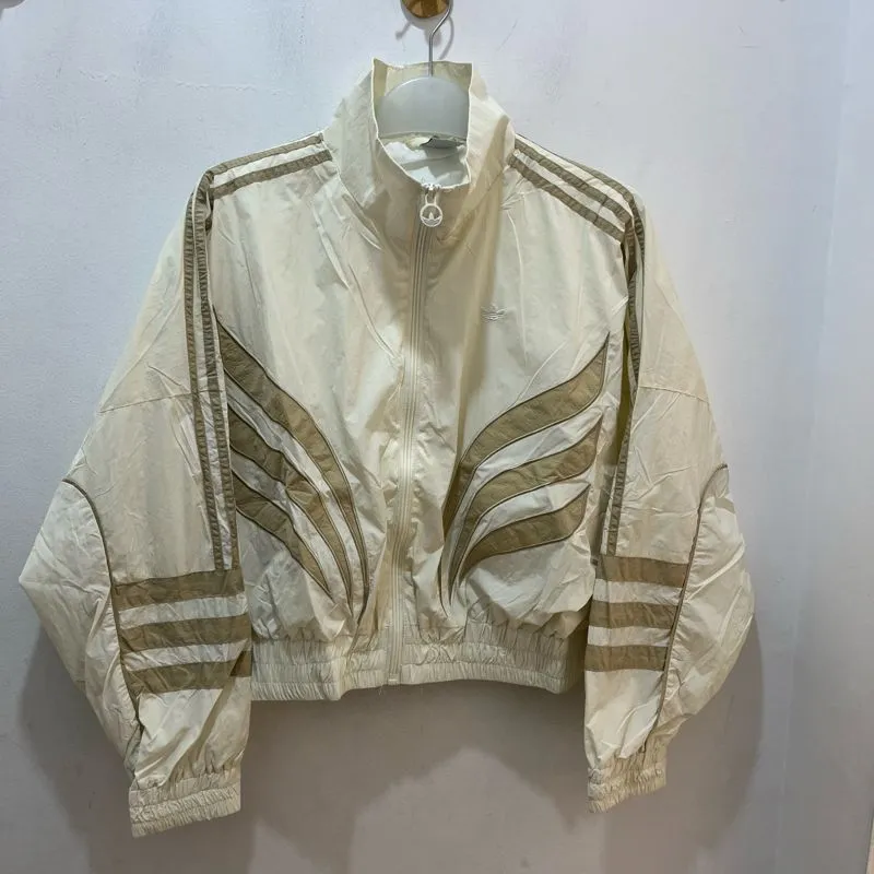 Adidas Streetwear Casual Windbreaker Wanita tan photo 1