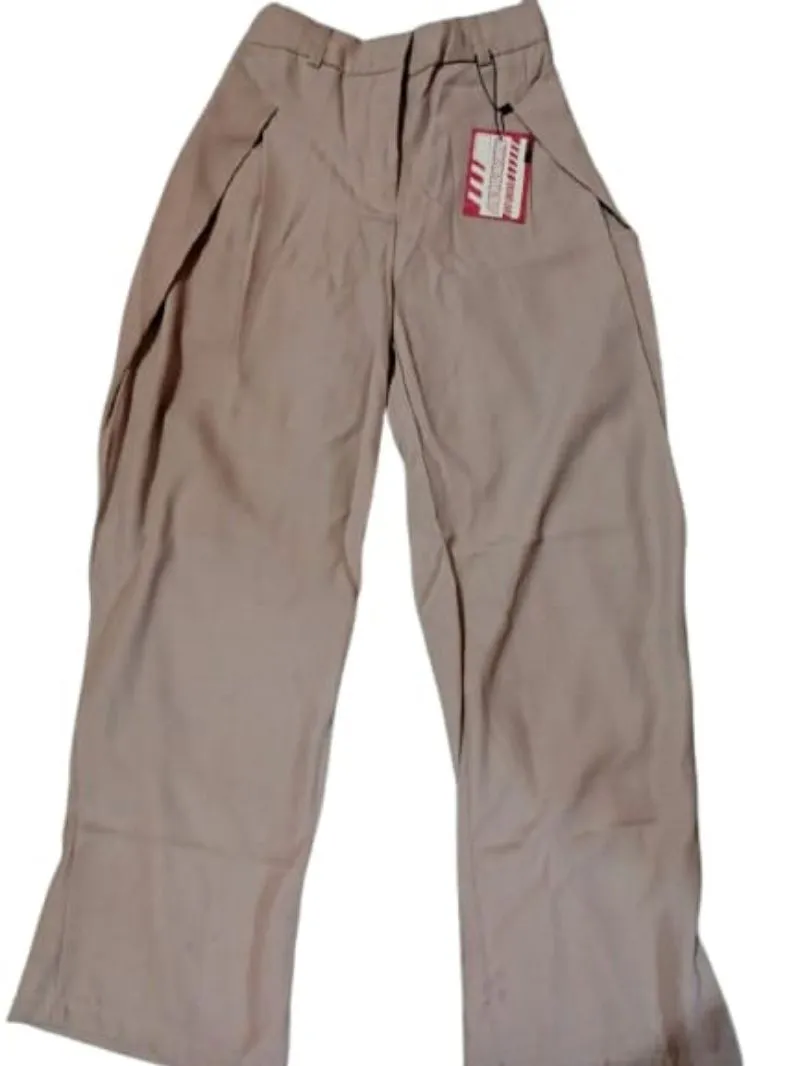 Vintage Casual Flare pants Wanita tan photo 1