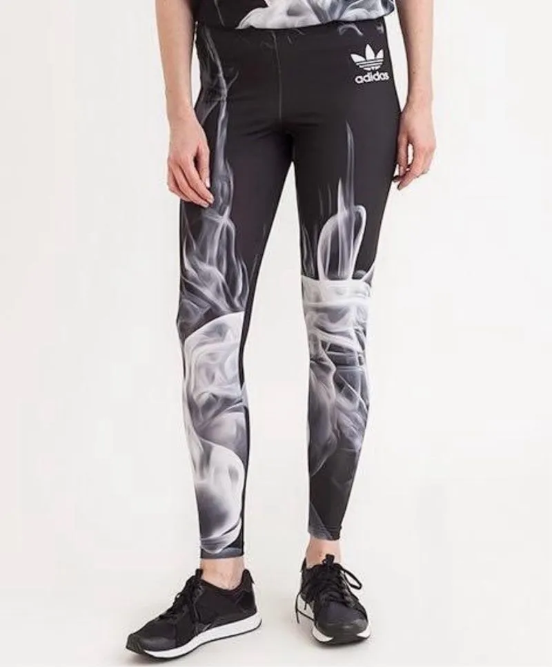 Adidas Vintage Casual Legging Wanita white black photo 1