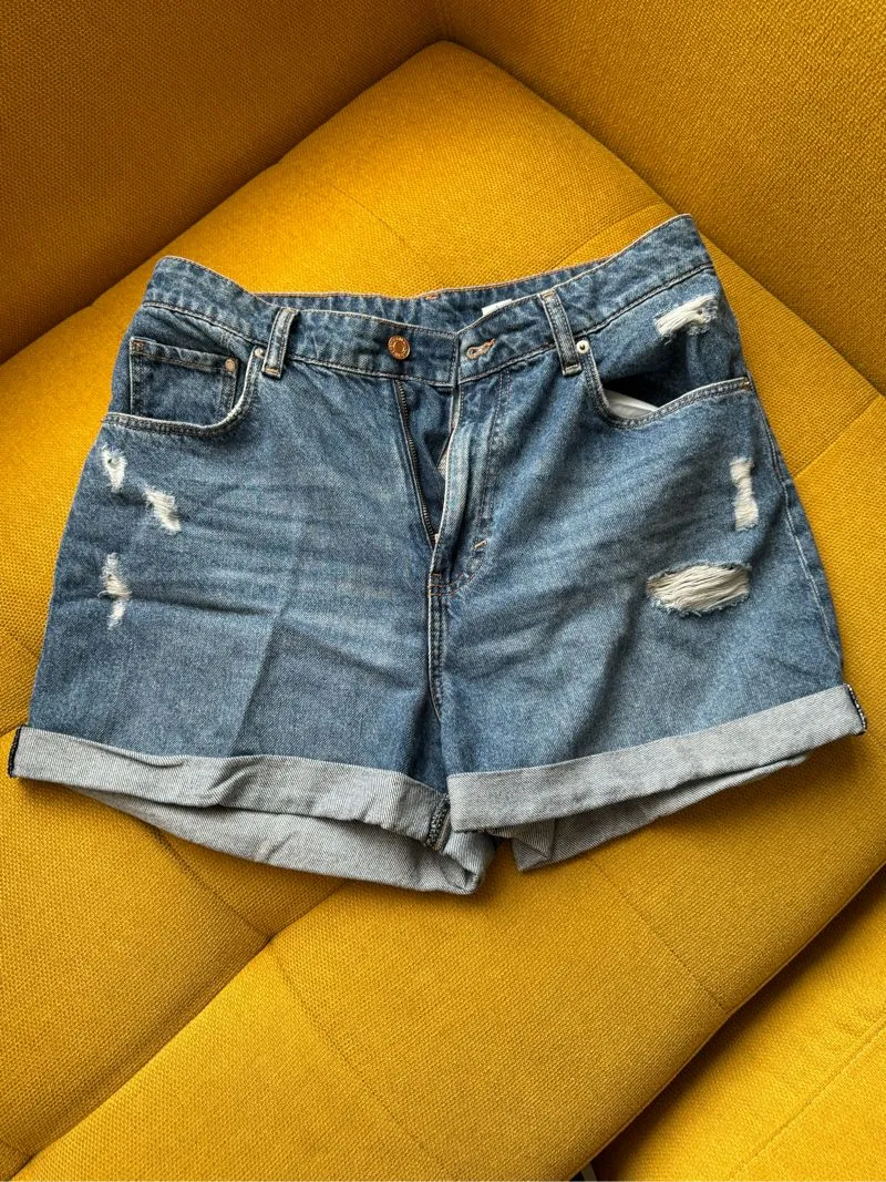 H&M Y2K Casual Ripped jeans Wanita blue photo 1