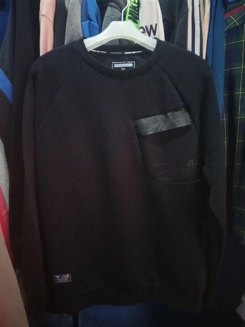 Streetwear Casual Sweatshirt Pria black photo 1