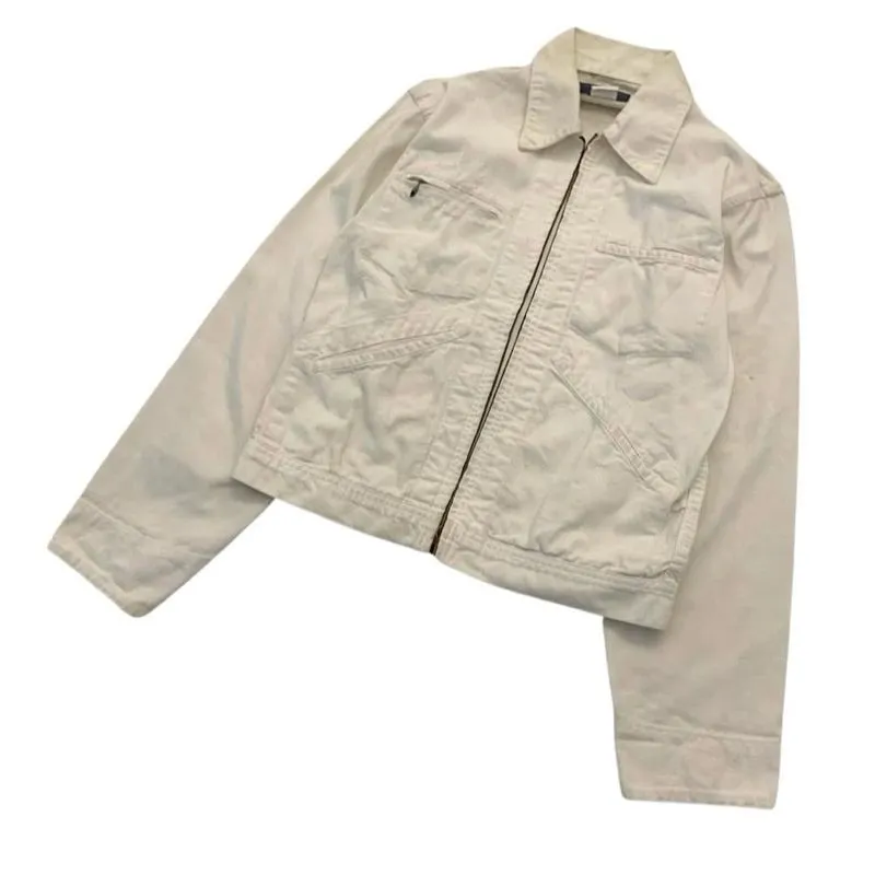 Streetwear Minimalist Denim jacket Pria white photo 1