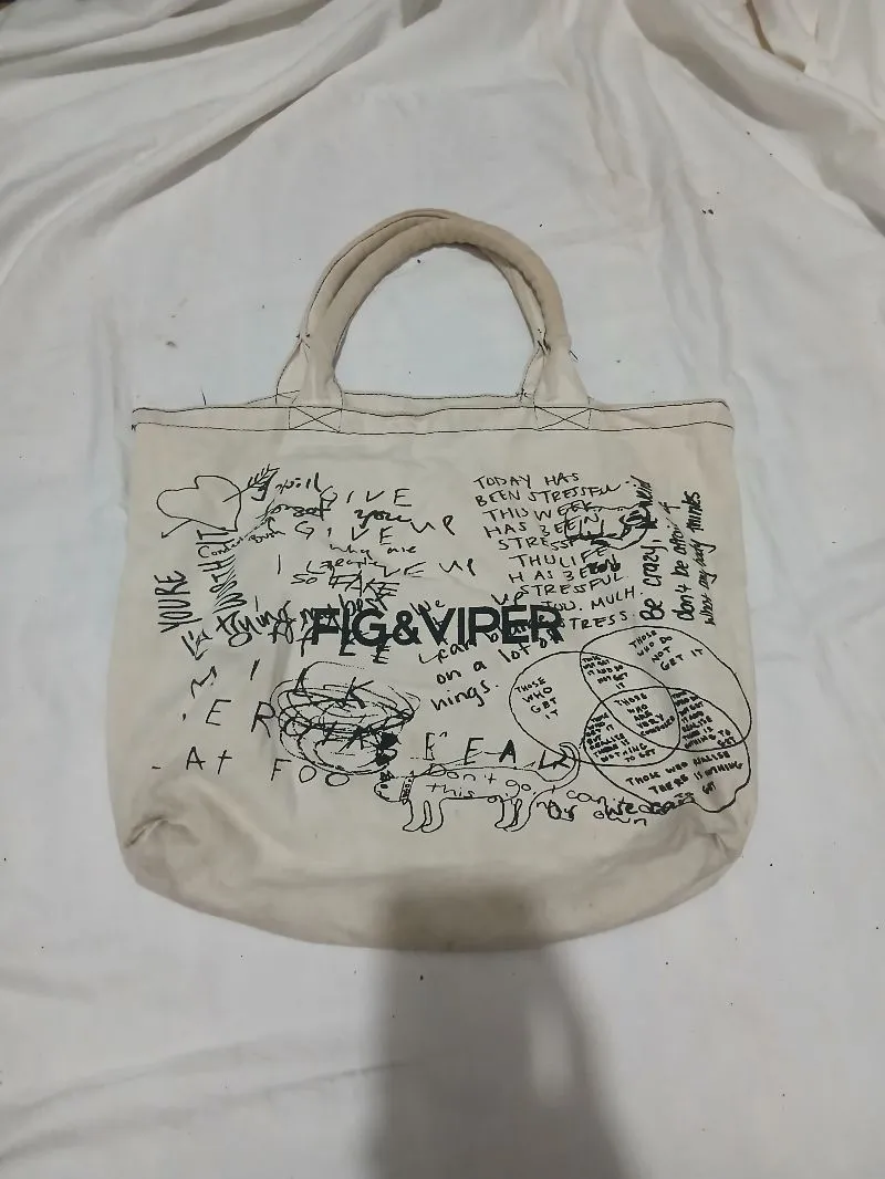 Japanese brand Vintage Y2K Tote bag Wanita cream photo 1
