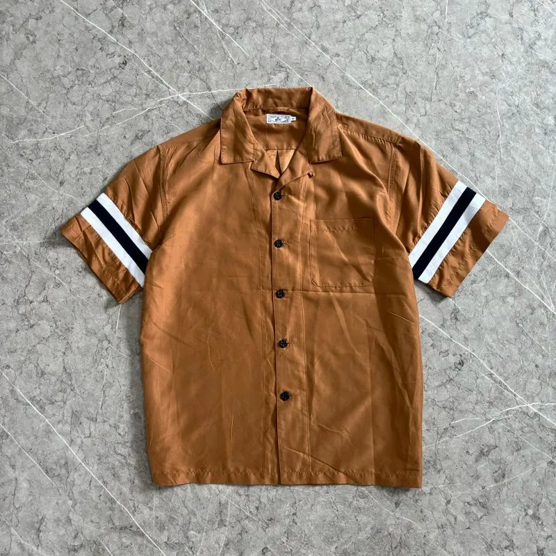 Luxury Minimalist Formal shirt Pria brown orange photo 1
