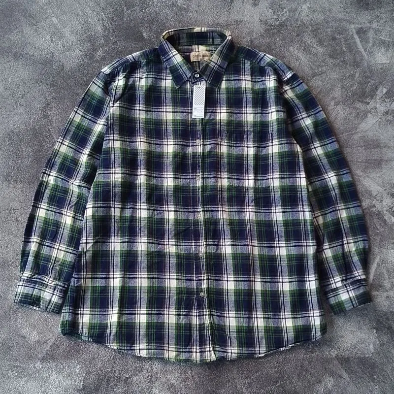LAINE Vintage Casual shirt Pria green navy photo 1