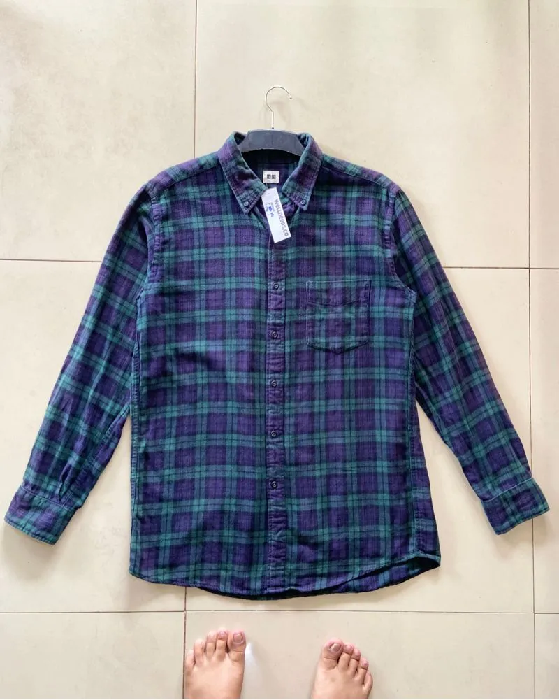 Uniqlo Casual Casual shirt Pria navy blue photo 1