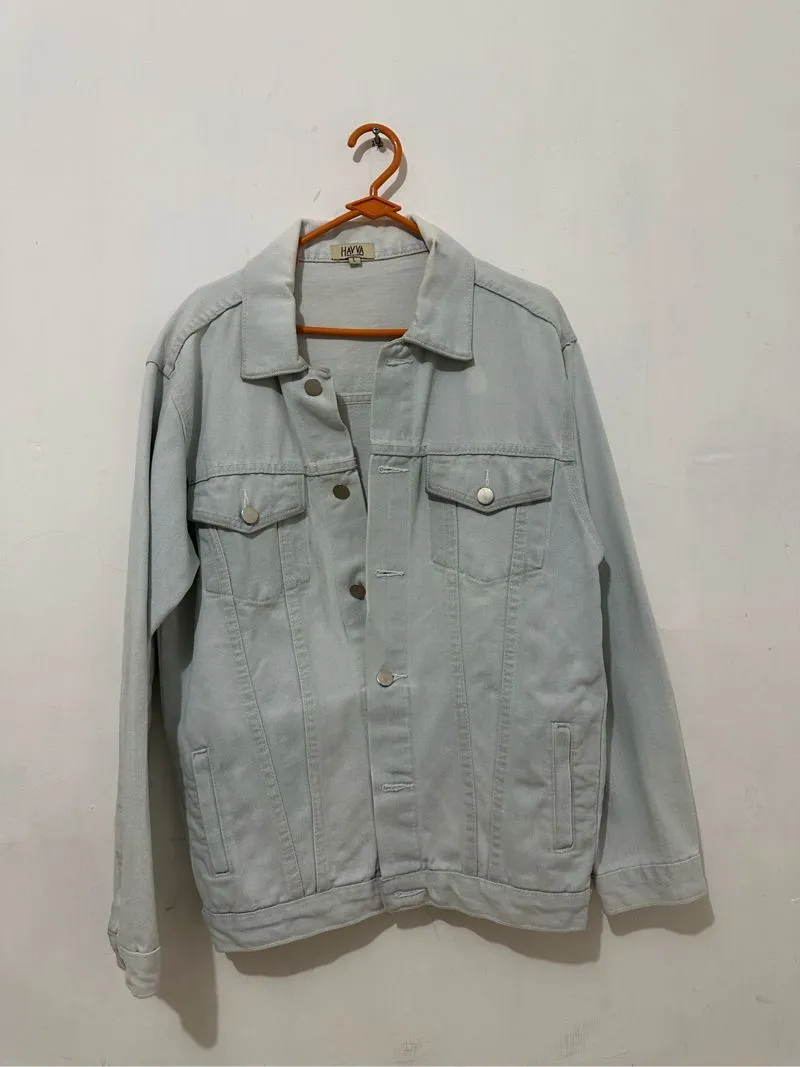 Casual Denim jacket Wanita blue photo 1