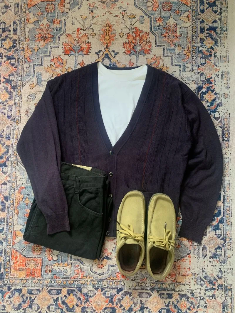 Casual Cardigan Pria navy photo 1