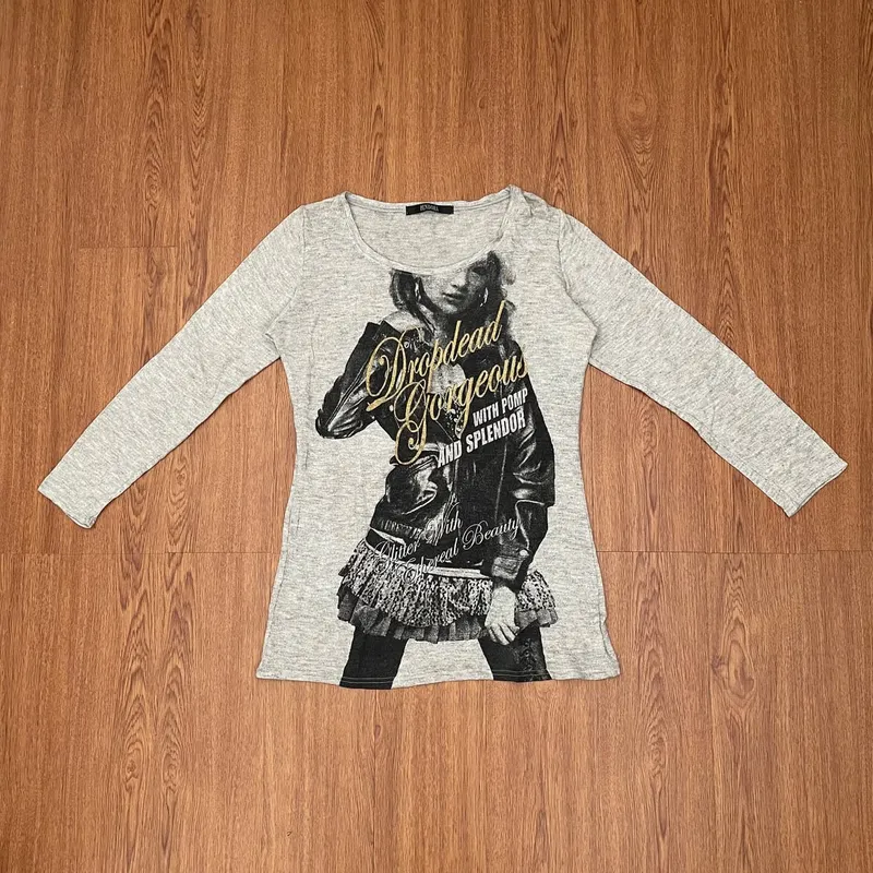Japanese brand Y2K Avant Garde Blouse Wanita gray photo 1